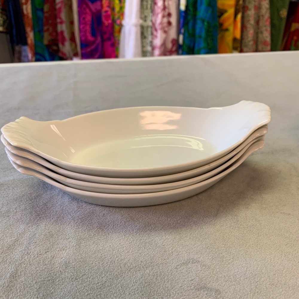 APILCO Porcelain Oval Au Gratin Bakers #7 set of 4